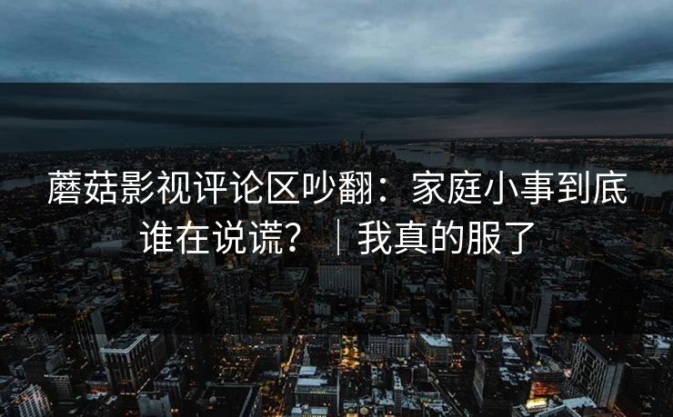 蘑菇影视评论区吵翻：家庭小事到底谁在说谎？｜我真的服了