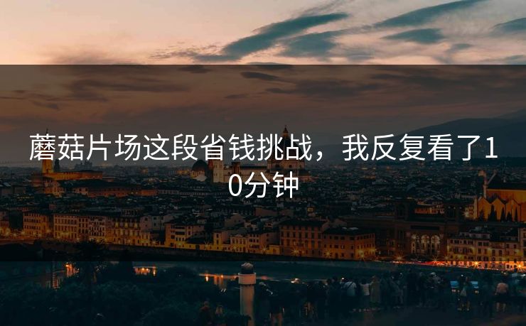 蘑菇片场这段省钱挑战,我反复看了10分钟 蘑菇片场这段省钱挑战,我反复看了10分钟